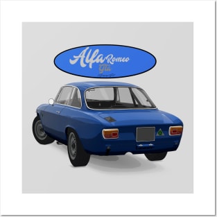 ALFA ROMEO GTA Blue Back Posters and Art